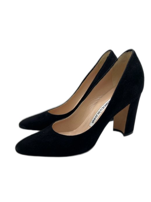 Manolo Blahnik Shoe Size 36.5 Black Suede Pointed Toe Pumps Black / 36.5