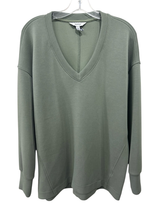 Spanx Size M Olive Green Missing Fabric Tag V Neck Long Sleeve Pullover Sweater Olive Green / M
