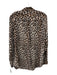 Equipment Size L Brown & Black Silk Collared Button Up Cheetah Long Sleeve Top Brown & Black / L