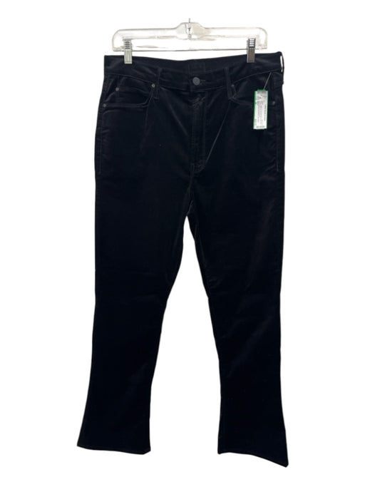 Mother Size 32 Black Cotton & Viscose Blend Mid Rise Velvet Boot Cut Pants Black / 32