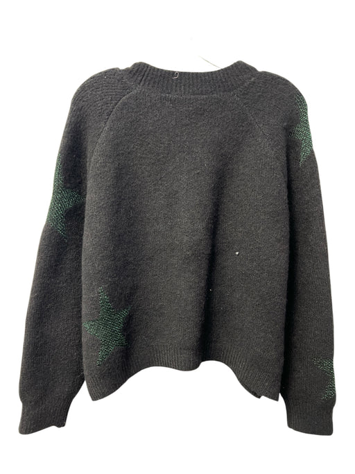All Saints Size Small Black Wool Blend Stars Crew Neck Long Sleeve Sweater Black / Small