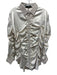 Maniere De Voir Size 10 Beige Poly Blend Button Front Ruched Satin Dress Beige / 10