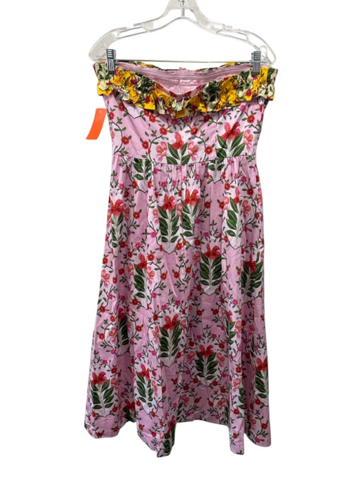Alden Adair Size M Pink & Multi Cotton Blend floral print Midi Dress Pink & Multi / M