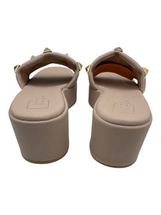 Shu Shop Shoe Size 7.5 Blush Beige Faux Leather Rockstud Platform Mule Sandals Blush Beige / 7.5