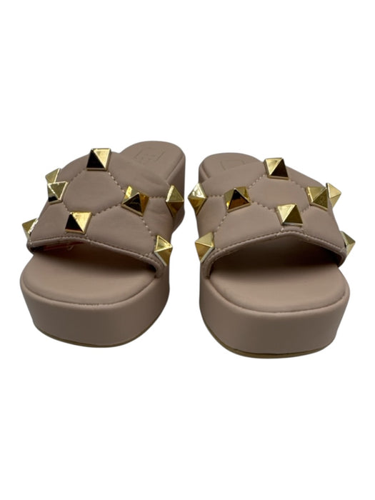 Shu Shop Shoe Size 7.5 Blush Beige Faux Leather Rockstud Platform Mule Sandals Blush Beige / 7.5