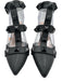Mix No. 6 Shoe Size 7.5 Black Faux Leather Rockstud Ankle Strap Pumps Black / 7.5