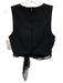 Elizabeth & James Size M Black Polyester Back Zip Crop Waist Detail Top Black / M