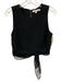 Elizabeth & James Size M Black Polyester Back Zip Crop Waist Detail Top Black / M