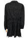 Cleobella Size S Black Cotton Long Sleeve Elastic Waist Mini Tie Neck Dress Black / S