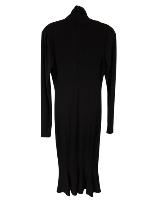Norma Kamali Size S Black Polyester & Spandex High Neck Back Zip Sheath Dress Black / S