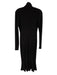 Norma Kamali Size S Black Polyester & Spandex High Neck Back Zip Sheath Dress Black / S