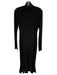 Norma Kamali Size S Black Polyester & Spandex High Neck Back Zip Sheath Dress Black / S