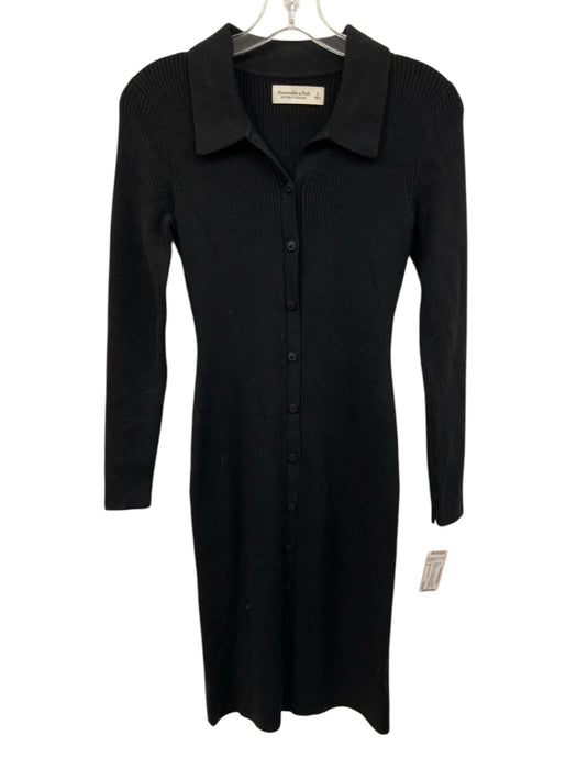 Abercrombie & Fitch Size S Soft Black Viscose Blend Ribbed Knit Dress Soft Black / S