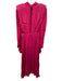 Farm Rio Size S Bright Pink Viscose Satin Long Sleeve Front Cut Out Midi Dress Bright Pink / S