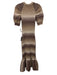 En Saison Size S Gray, Taupe, Beige Nylon & Acrylic Ribbed Knit Chunky Dress Gray, Taupe, Beige / S