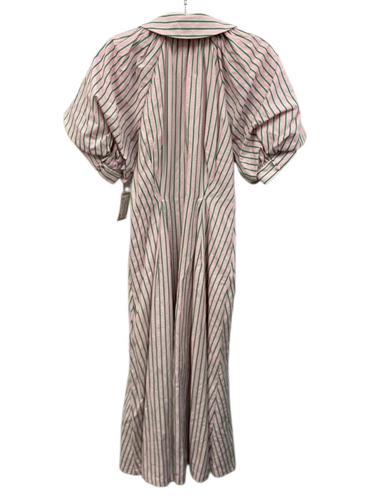 English Factory Size S Light Pink & Green Cotton Seersucker stripes Dress Light Pink & Green / S