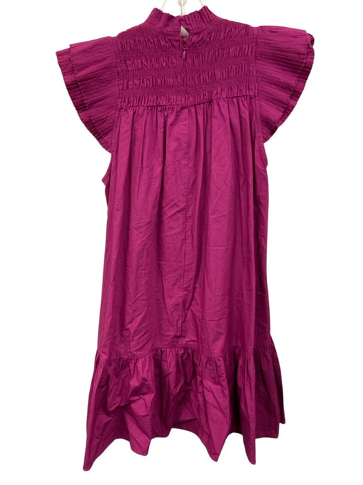 Love The Label Size S Magenta Purple Cotton Smocked Upper Knee Length Dress Magenta Purple / S