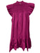Love The Label Size S Magenta Purple Cotton Smocked Upper Knee Length Dress Magenta Purple / S