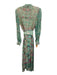 Hemant & Nandita Size S teal Blue Print Missing Fabric Tag Button Down Dress teal Blue Print / S
