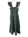 Hill House Size XS Black, Green, Blue Cotton Smocked Bodice Floral Midi Dress Black, Green, Blue / XS