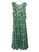 Current Air Size M Green & White Polyester Shirred Waist Flowers Surplice Dress Green & White / M