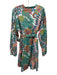 Boden Size 10 Green, Red, Yellow Cotton Graphic Floral Long Balloon Sleeve Dress Green, Red, Yellow / 10
