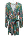 Boden Size 10 Green, Red, Yellow Cotton Graphic Floral Long Balloon Sleeve Dress Green, Red, Yellow / 10
