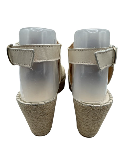 Andre Assous Shoe Size 40 Cream & Beige Leather Lined Metallic Slingback Wedges Cream & Beige / 40