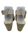 Andre Assous Shoe Size 40 Cream & Beige Leather Lined Metallic Slingback Wedges Cream & Beige / 40