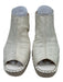Andre Assous Shoe Size 40 Cream & Beige Leather Lined Metallic Slingback Wedges Cream & Beige / 40