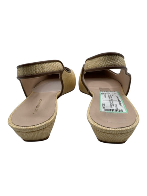 Tuckernuck Shoe Size 9 Beige & Brown Raffia Woven Kitten Heel Square Toe Flats Beige & Brown / 9