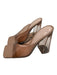 Zara Shoe Size 39 Brown & Tan Faux Leather PVC Square Toe Chunky Heel Sandals Brown & Tan / 39