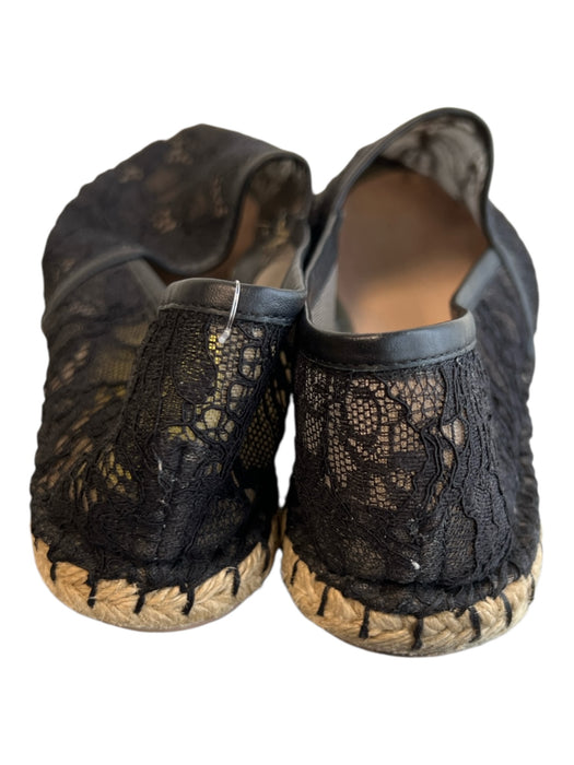 Valentino Garavani Shoe Size 38 Black Lace Rubber Sole Flat Slip On Shoes Black / 38