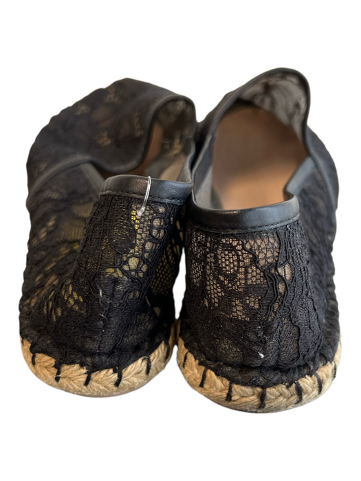 Valentino Garavani Shoe Size 38 Black Lace Rubber Sole Flat Slip On Shoes Black / 38