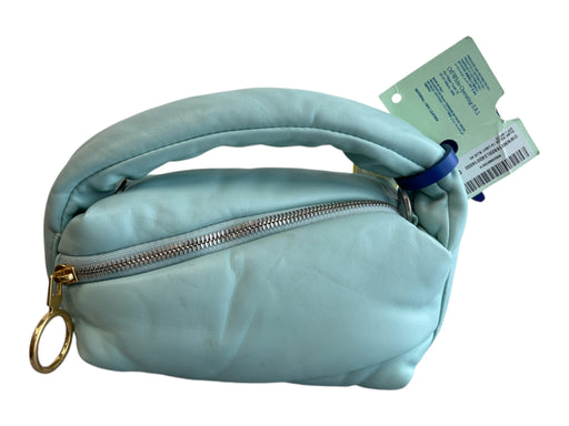 Off-White Blue Lambskin Leather Gold Tone Hardware Solid Top Handle Bag Blue