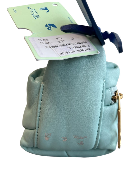 Off-White Blue Lambskin Leather Gold Tone Hardware Solid Top Handle Bag Blue