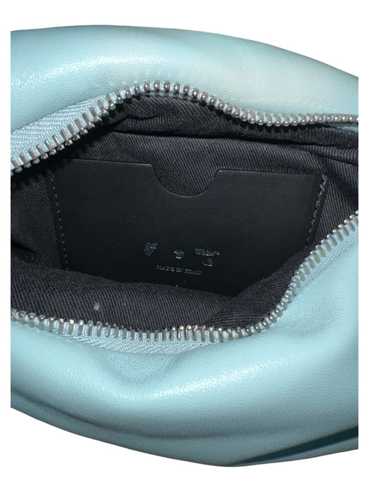 Off-White Blue Lambskin Leather Gold Tone Hardware Solid Top Handle Bag Blue