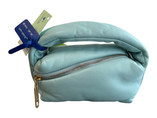 Off-White Blue Lambskin Leather Gold Tone Hardware Solid Top Handle Bag Blue