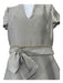 Reem Acra Size Small Gray Polyester Short Sleeve V Neck Rhinestone detail Dress Gray / Small