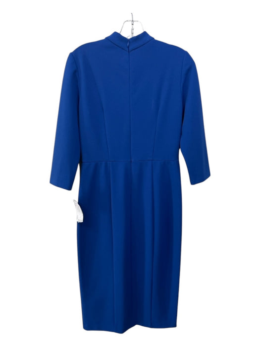 Donna Morgan Size 4 Blue Polyester Blend 3/4 Sleeve Twist Knot Midi Dress Blue / 4