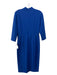 Donna Morgan Size 4 Blue Polyester Blend 3/4 Sleeve Twist Knot Midi Dress Blue / 4