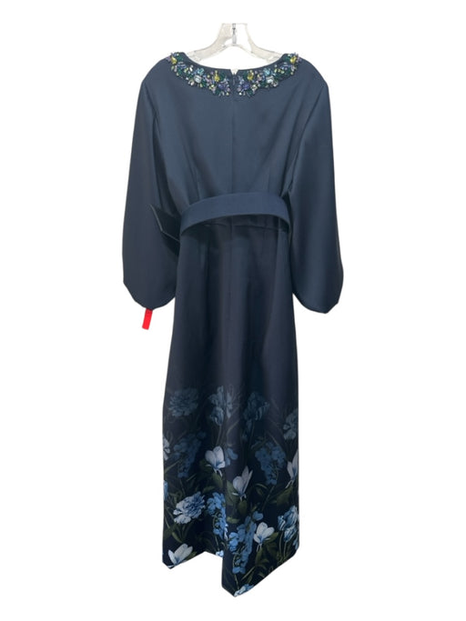 Sachin & Babi Size S Navy, Green, Blue Polyester 3/4 Trumpet Sleeve Jeweled Gown Navy, Green, Blue / S