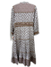 Veronica Beard Size 0 White & Multi Cotton Floral Long Sleeve Quilted Dress White & Multi / 0