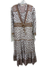 Veronica Beard Size 0 White & Multi Cotton Floral Long Sleeve Quilted Dress White & Multi / 0