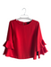 J Crew Size 6 Red Polyester Long Tiered Sleeve Keyhole Back Dart Detail Top Red / 6