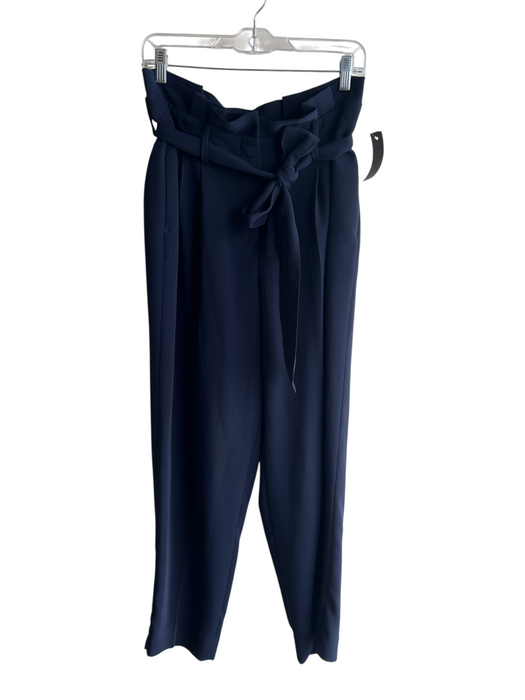 Boden Size 8 Navy Polyester Zip Fly Belt Paper Bag Waist Tapered Pants Navy / 8