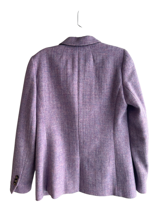 J Crew Size 6 Lavendar Wool Slit pockets 1 Button Striped Interior Blazer Lavendar / 6