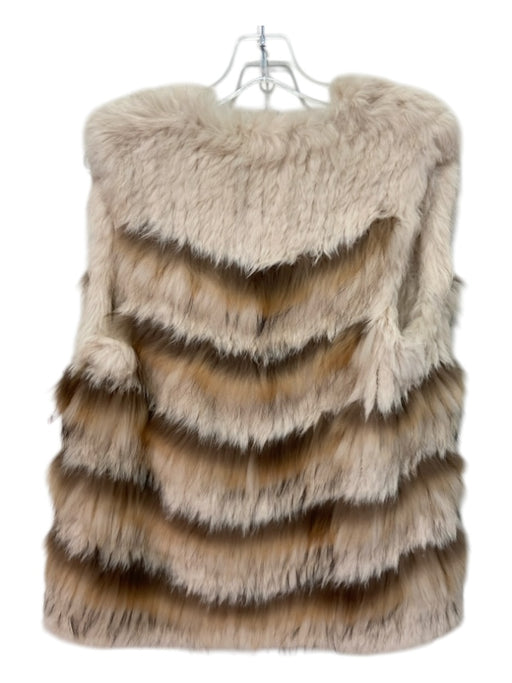 heartloom Size S Tan & brown Rabbit Fur Hook & Eye Sleeveless Vest Tan & brown / S