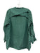 Ann Mashburn Size L Green Cotton Flowers Collarless Button Down Top Green / L
