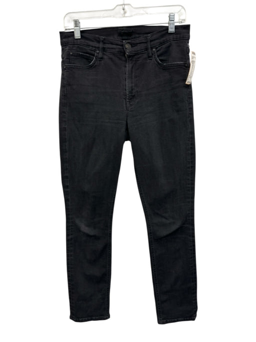Mother Size 28 Black Cotton Blend Mid Rise Ankle Slim Jeans Black / 28